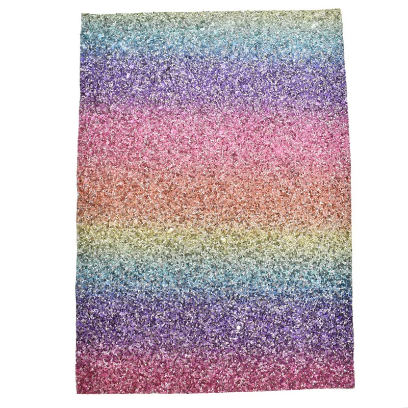 

A4 Rainbow Glitter PU Leather Colorful Shiny Synthetic Leather DIY Decorative Sewing Crafts Accessories Drop Shipping