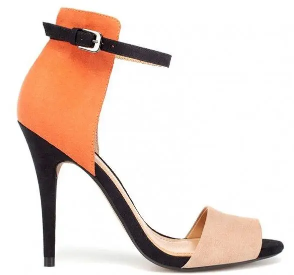 

2019 Women Sandals Mixed Color High Heel Shoes Ankle Strap Open Toe For Ladies Casual Size 34-42 in Thin Heel Party