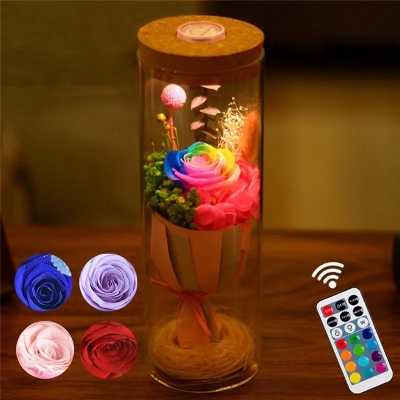 Kopen Goedkoop Led Rose Night Light Rgb Dimmer Fles Lamp Echte