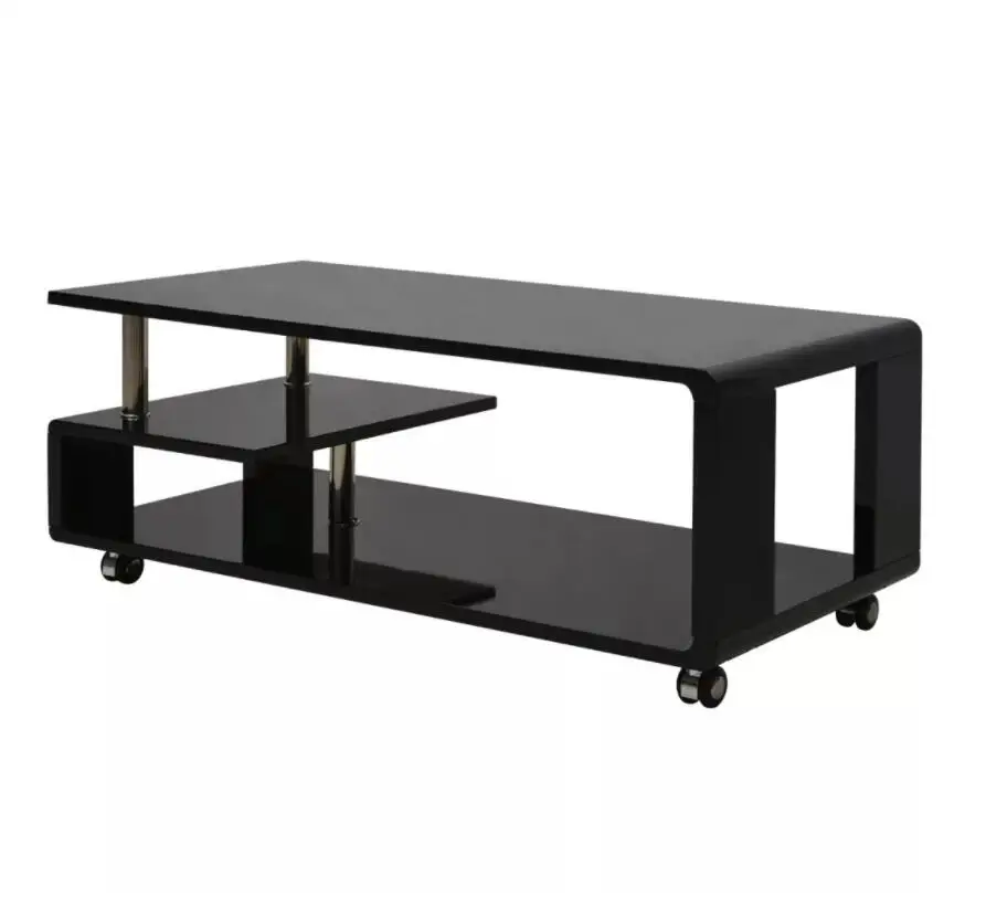 VidaXL Striking Glossy Coffee Table Table Basse With 4 Wheels Simple Modern Tea Table Rectangular Desk Creative Coffee Table VidaXL Striking Glossy Coffee Table Table Basse With 4 Wheels Simple Modern Tea Table Rectangular Desk Creative Coffee Table