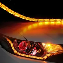 Vehemo 2 шт. дневные ходовые огни полосы света Поворотная лампа движущаяся дальнего света для автомобилей Водонепроницаемый светодиодный для декоративных