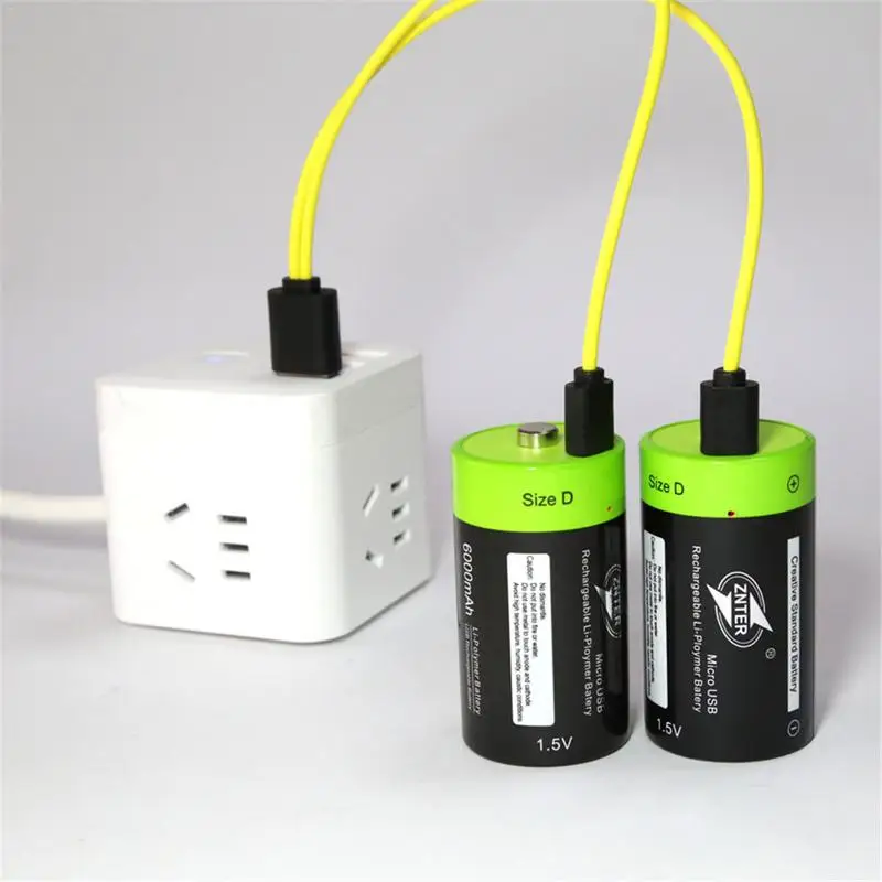 ZNTER ZNT1 2pcs 1 5 v литий полимерный аккумулятор 4000mAh USB D размер аккумуляторная батарея