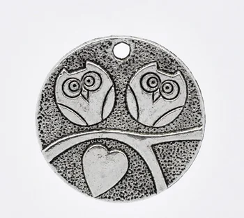 

Lovely 20 Silver Color Owl Pattern Pendants 25mm Dia. (B12712)