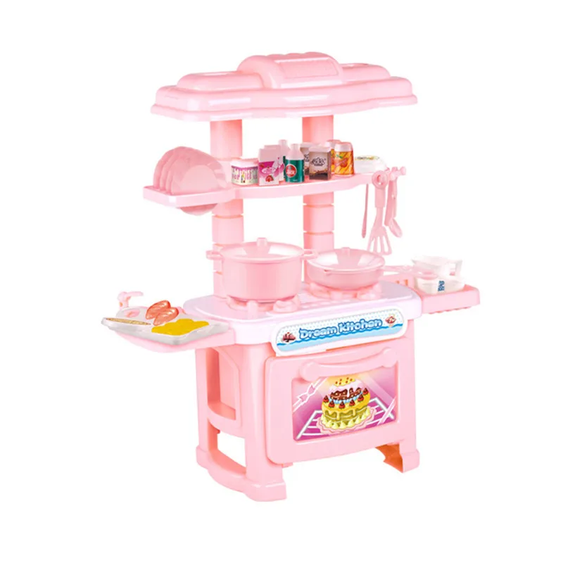 

Baby Miniature Kitchen Plastic Pretend Play Food Children Kids Toys For Girls Boys Simulation Cooking Cookware Kitchen Toys Set