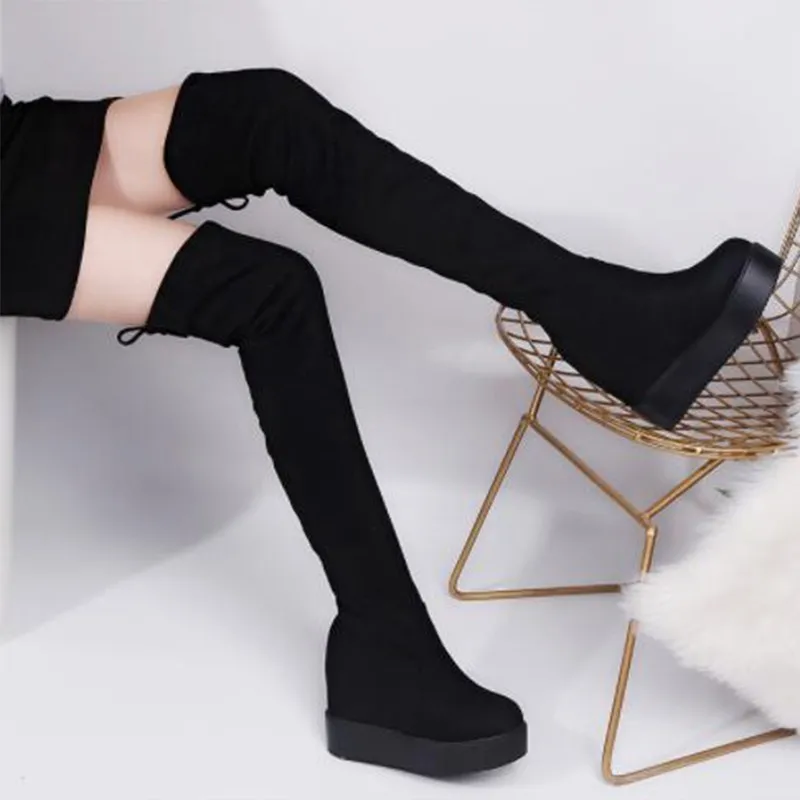 over the knee platform high heel boots