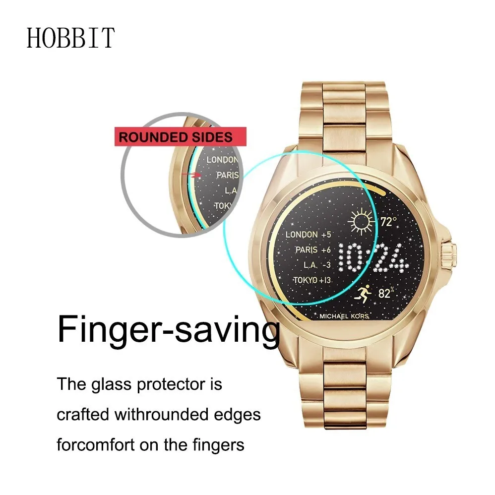 2Pack For Michael Kors MKT5001 MKT5002 MKT5003 MKT5004 0.3mm 2.5D 9H Tempered Glass Screen Protector Smartwatch LCD Film