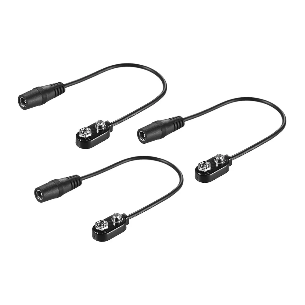 

3pcs 9V Battery Clip Converter Snap Connector 2.1mm * 5.5mm Female Plug for Guitar Effect One Spot Power Supply