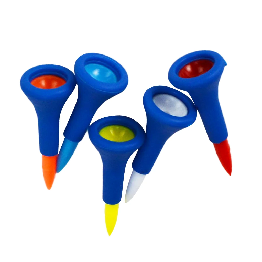 

10 Pieces 4.2cm Soft Rubber Cushion Top Golf Tees Set Random Color