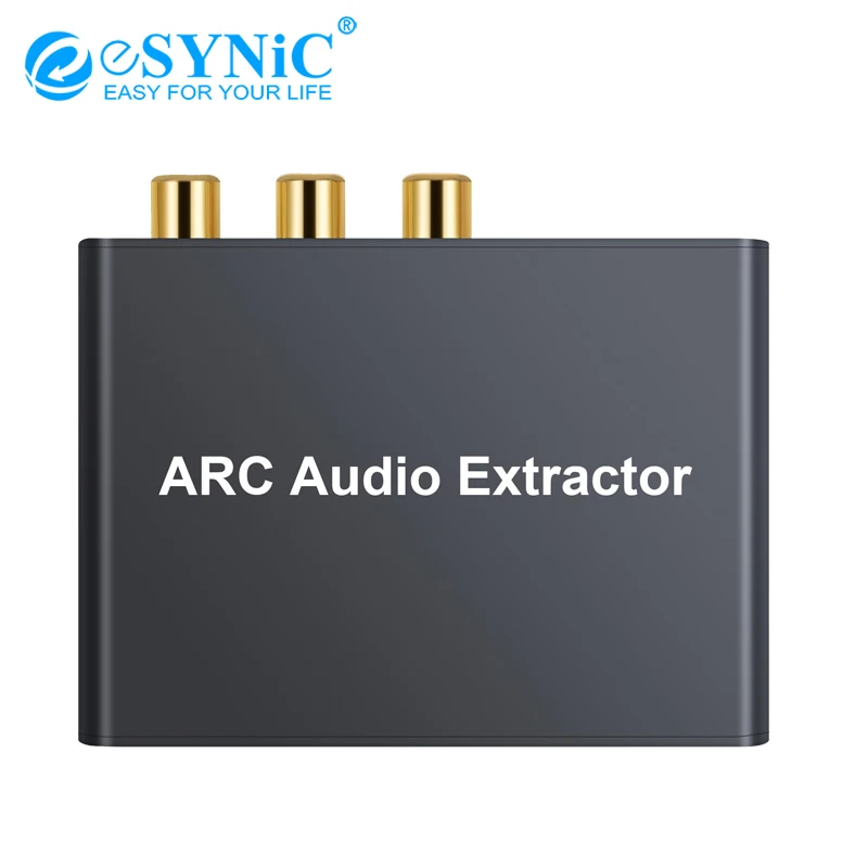 

Esynic ARC Audio Adapter Digital to Analog Audio Converter DAC 3.5mm Headphone Jack HDMI to RCA L/R Coaxial SPDIF Adapter For TV