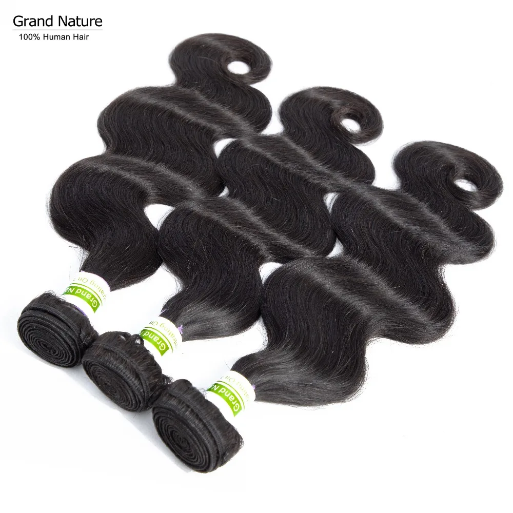 Grand Natural индийские объемные волнистые пучки с закрытием 3 пучка с закрытием индийские пучки волос с закрытием Remy