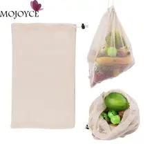 Многоразовые органического хлопка сетка для овощей для Для мужчин Для женщин дома Кухня моющиеся фрукты сумки для покупок на шнурках Feminina Mujer