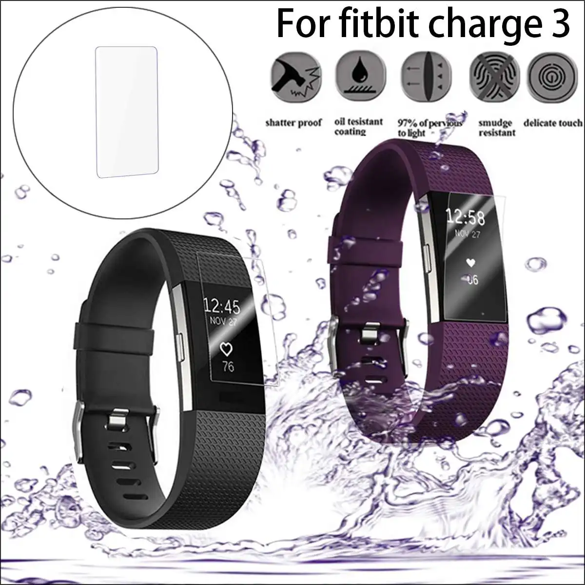 

6pcs 3pcs 1pcs TPU Full Coverage Soft Film For Fitbit Charge3 Watch Screen Protector Stickers Prevent Scratches
