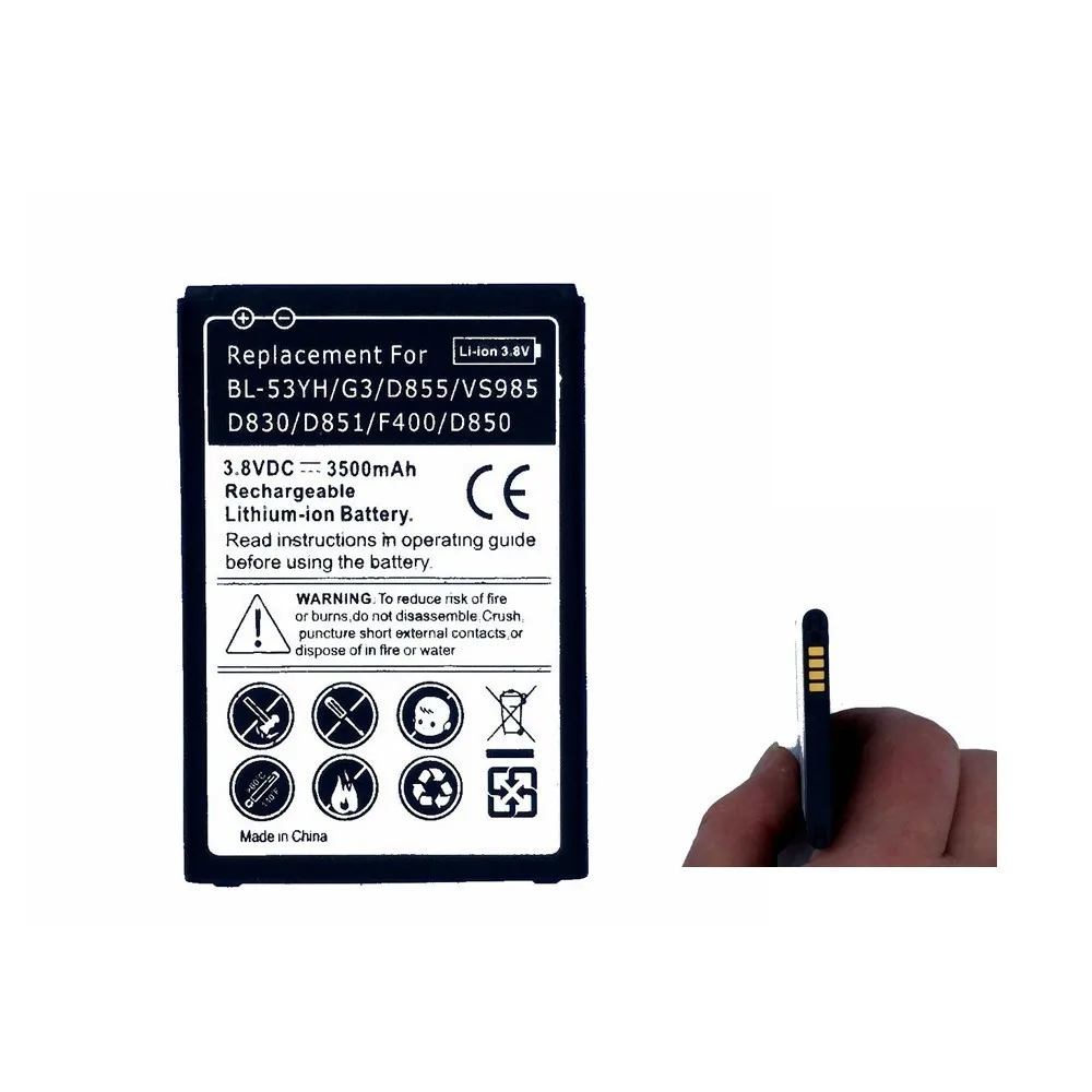 

5pcs/lot Suqy BL-53YH li-ion Battery for LG G3 D855 VS985 D830 Mobile Phone Replacement Batteries Accumulator bateria wholesale