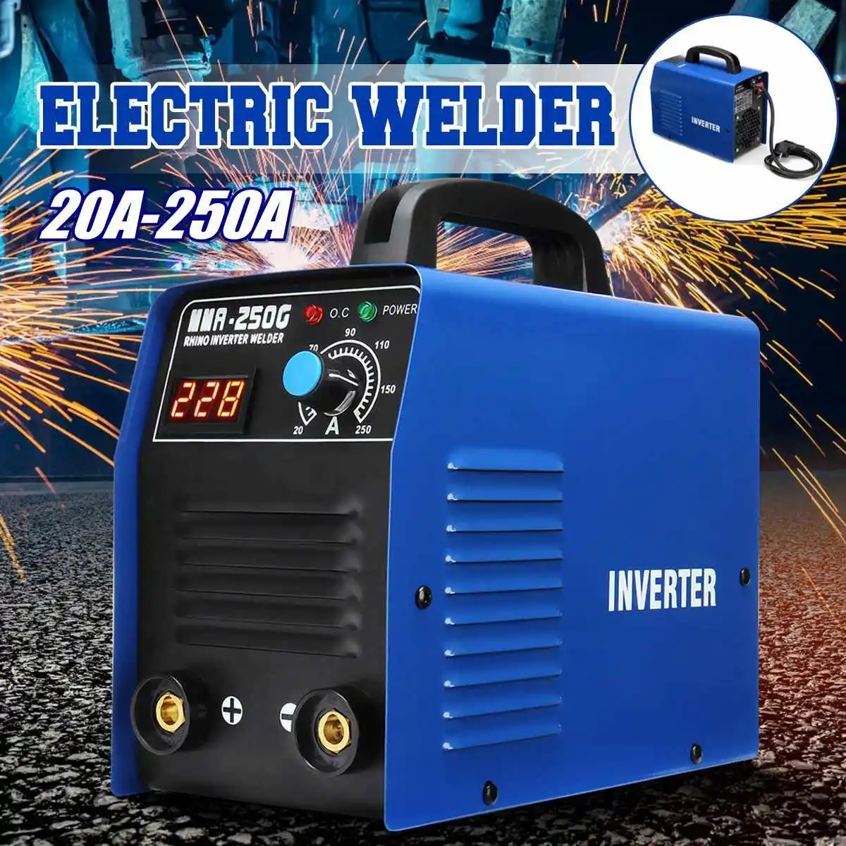 

MMA-250G 20-250A Handheld Mini MMA IGBT Inverter 220V Mini Electric ARC Welding Welder Inverter Machine Tool