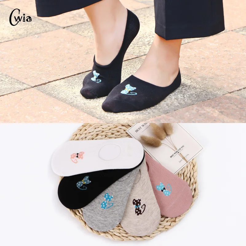 

Cotton women low ankle boat socks invisible silicon gel slipper girl boy hosiery 3pair=6pcs ws162