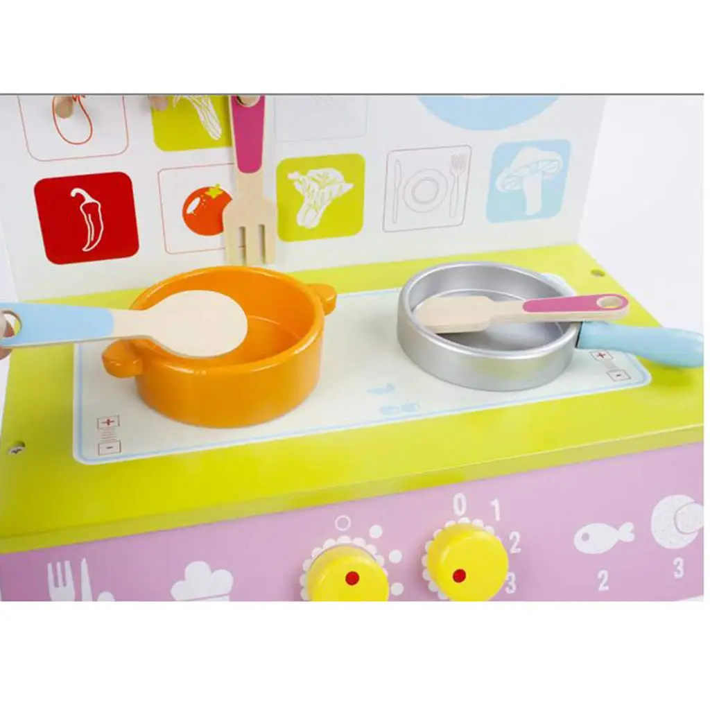 خشبية مصغرة طقم حلل استانلس ستيل بيت الدمية أثاث المطبخ لعب لعبة ألعاب تعليمية للأطفال طفل الاطفال