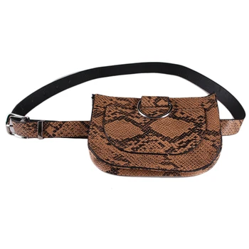 

Women Fashion Shopping Guide Waist Bag Serpentine Pu Leather Belt Waist Bag Women Casual Travel Shopping bag for the belt