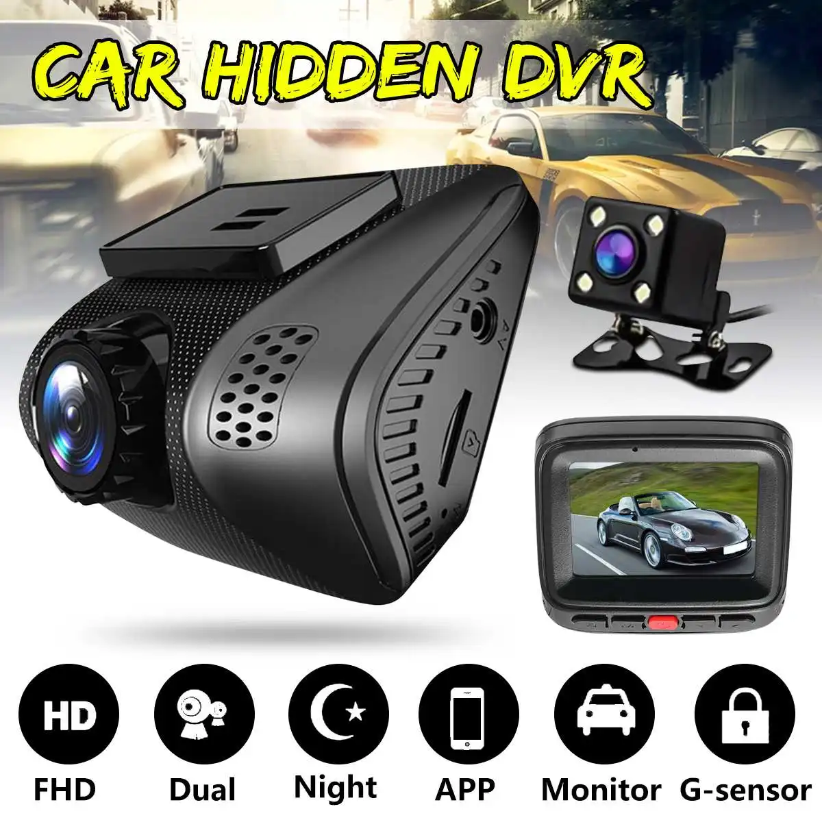 Koop HD 1080 p Mini Smart Wifi Auto DVR Dual Lens Achteruitrijcamera Nachtzicht Dash Cam Auto Registrator Video Recorder camcorder