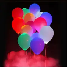 

10PCS Colorful LED Lamp Lights Balloons Flashing Latex Round Balloon Wedding Party Decoration Valentine Day Hanging Ornament