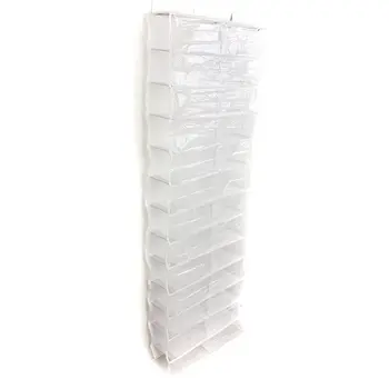 

26 Pairs Over Door Hanging Stand Shoe Rack Shelf Storage Organiser Pocket Holder Creamy white