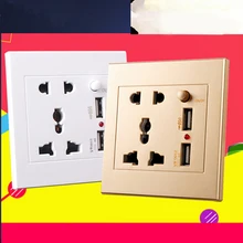 Домашняя арматура, настенная розетка, адаптер питания, порт, двойной USB розетка, панель зарядного устройства, простая установка, анти-воздействие