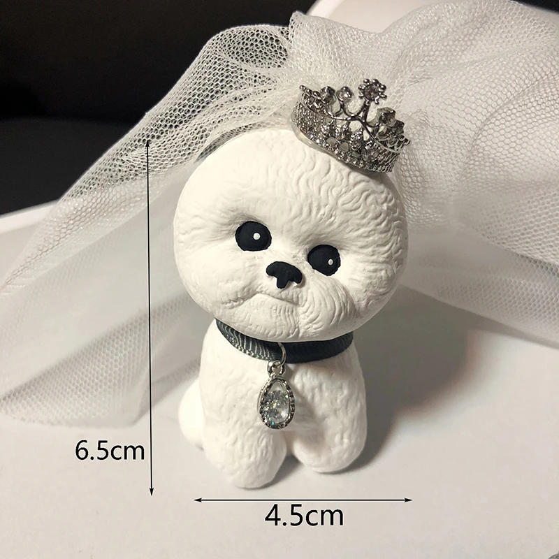 Силиконовая форма 3D Bichon собака Милая ароматерапия гипсовая форма Diy Собака пластырь ремесленный декор свадебный подарок глиняная форма для свечей