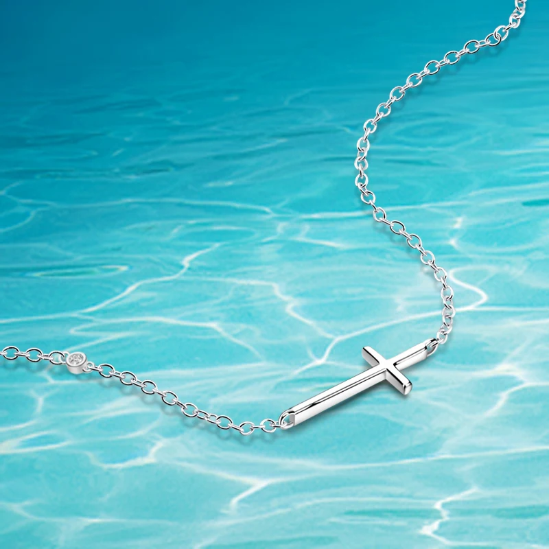 

Real 925 sterling silver necklaces for womn, cross pendants fashion classic contracted send friend bestie fashion gifts