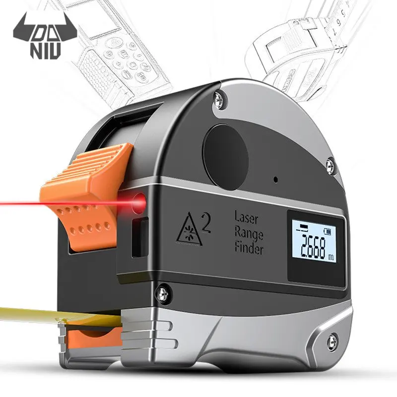 

DANIU 30M Laser Rangefinder Anti-fall Steel Tape High High-accuracy Infrared Digital Laser Distance Meter Measuring Tools
