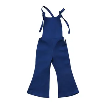 

New Fashion Toddler Kids Baby Girl Sleeveless Backless Strap Denim Overall Romper Jumper Bell Bottom Trousers Summer Clothes