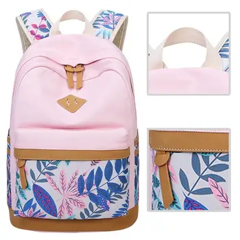 

Leisure Backpack Casual Leafs Printed School Backpack For Girls Teenagers Large Capacity Ladies Women Backpack Anti-Theft Female