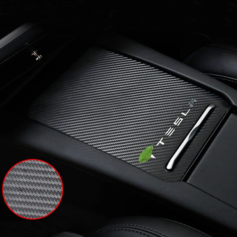 My Good Car Carbon Fiber Center Console Box Sticker Armrest Cover for