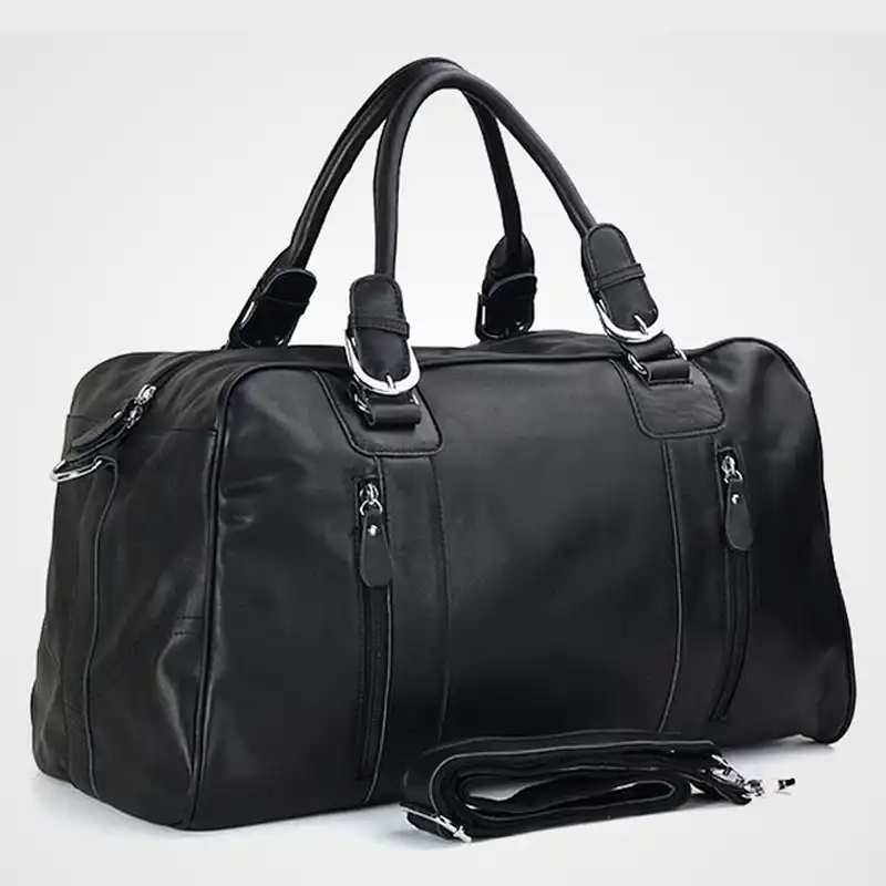 real leather weekend bag