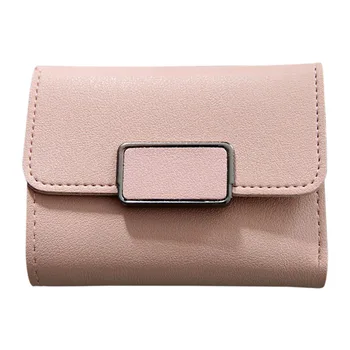 

Coofit Casual Solid Trifold Short Wallet Simple Elegant Cards Organizer For Women Litchi PatternCoin High Quality Male Purse