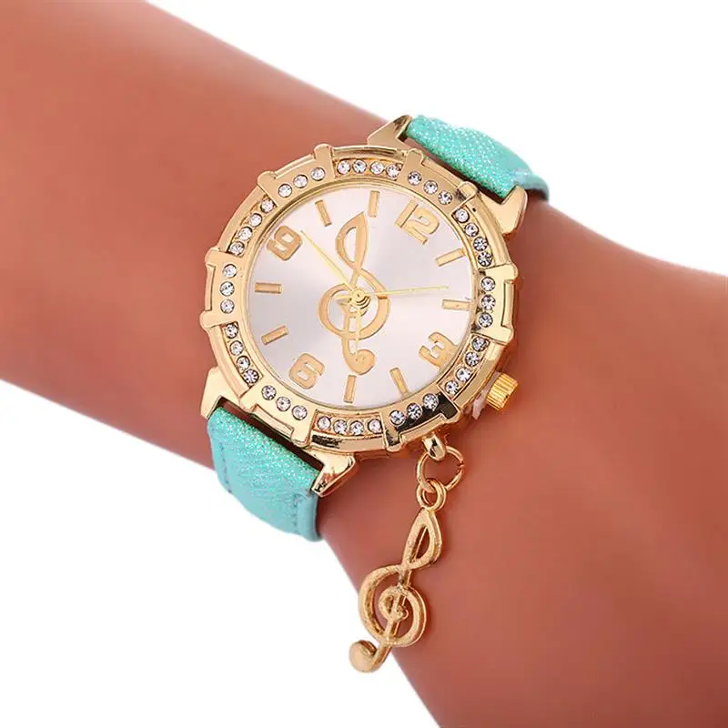 2019 женские роскошные часы с музыкальной нотой Модный новый дизайн подвеской