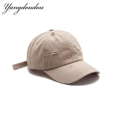 Yangdoudou 1 шт. Ретро бейсбольная кепка горячая распродажа мода сломанное отверстие Унисекс Ковбой синий ткань Хип Хоп Регулируемый головной убор аксессуары