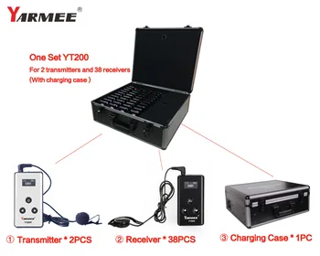 

YARMEE 50 Receivers 2 Transmitters YT200 Audio Guide System Wireless Tour Guide System Whisper Radio Equipment for Museum