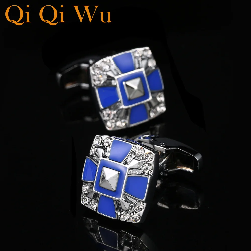 

Qi Qi Wu Luxury Shirt Cufflinks for Mens Jewelry High Quality Brand Cuff Buttons Wedding Gifts for men Cuff links Free shipping