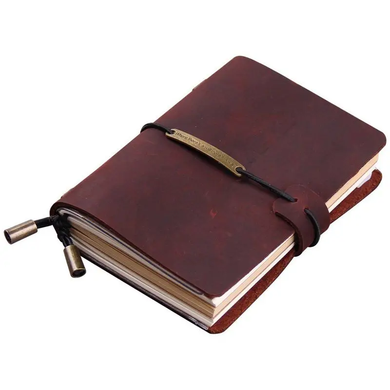 

Handmade Traveler's Notebook, Leather Travel Journal Notebook for Men & Women, Perfect for Writing, Gifts, Travelers, 5.2 x 4