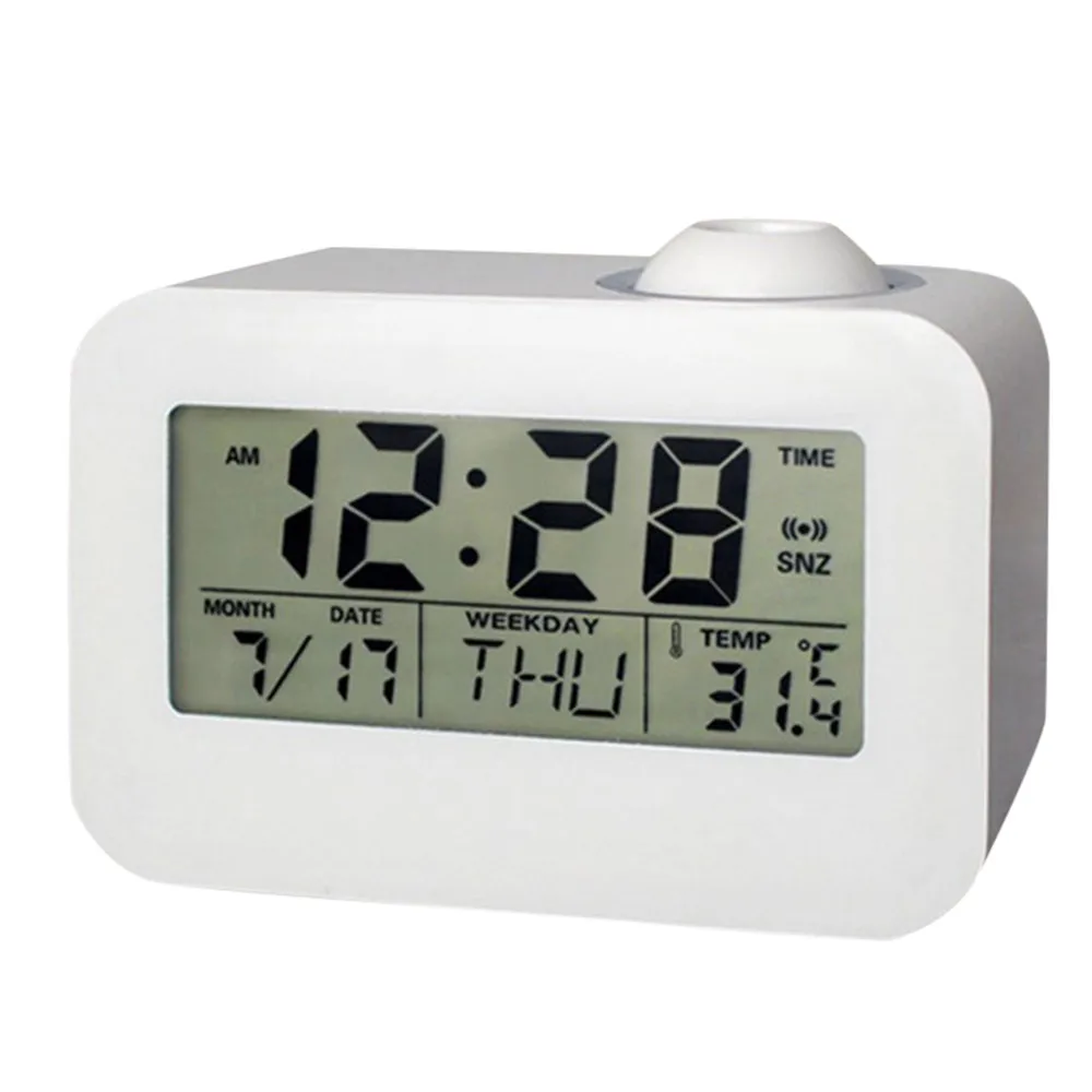 Digital Clock Electronic Lcd Projector Alarm Clock Time Temperature Digital Clocks Calendar Table Bedside Clocks