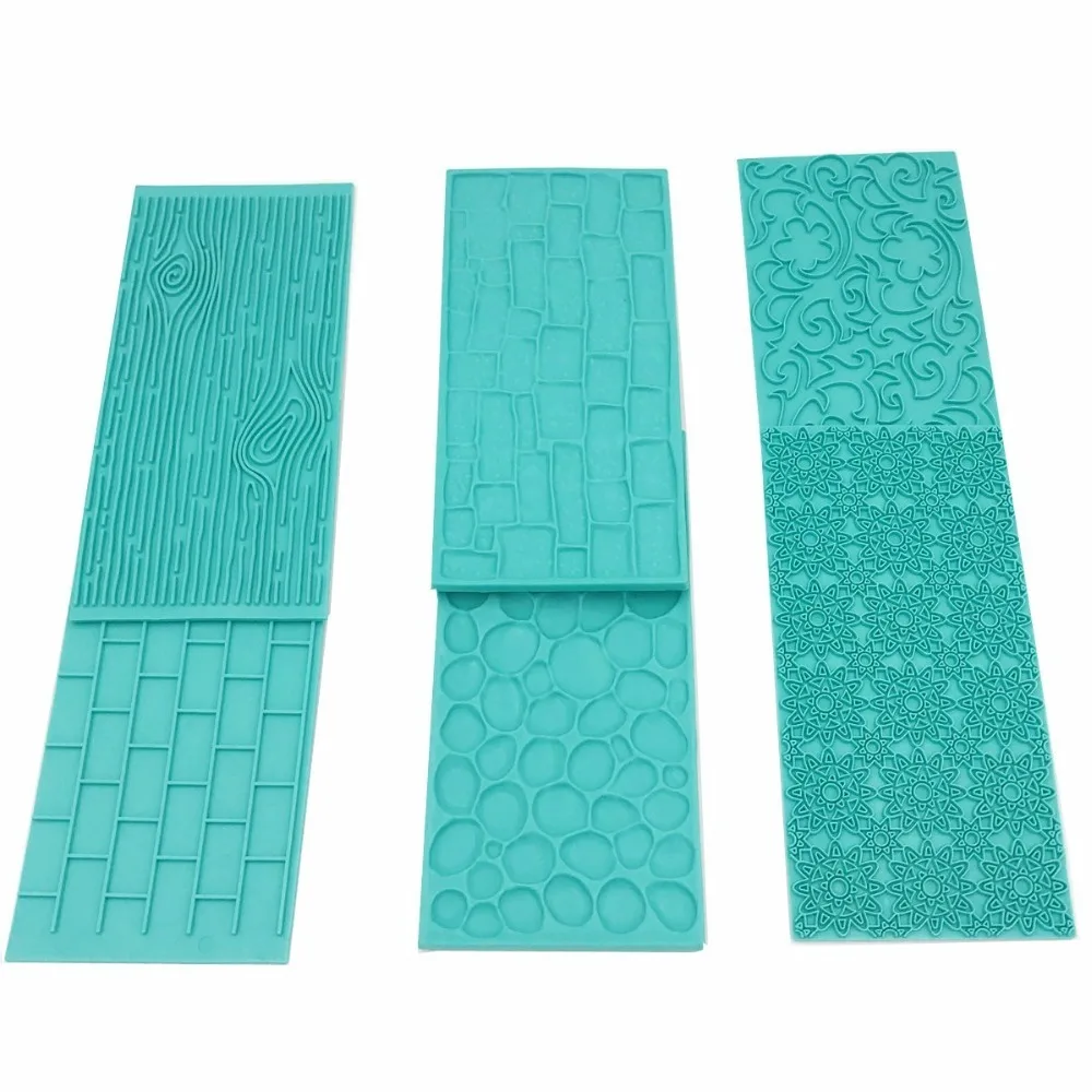 

Fondant Impression Mat Set Tree Bark/brick Wall /flower/cobblestone/stone Wall Texture Design Cake Decorating Supplies Lace Mold