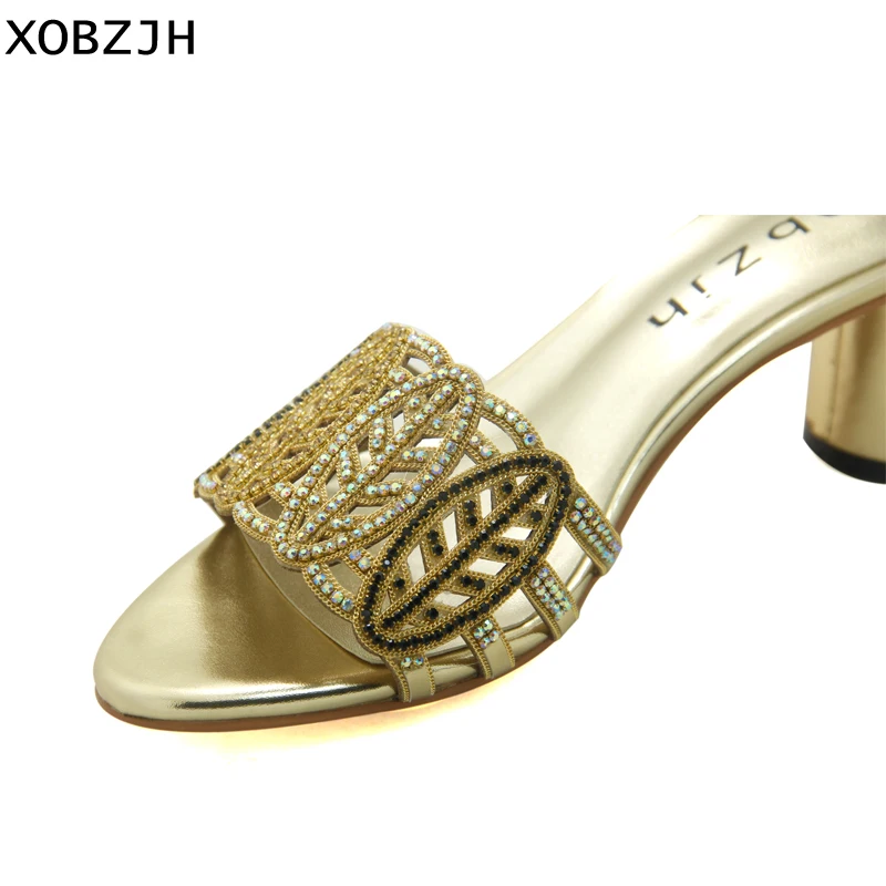 XOBZJH/Женская обувь коллекция 2019 года роскошные дизайнерские босоножки на высоком