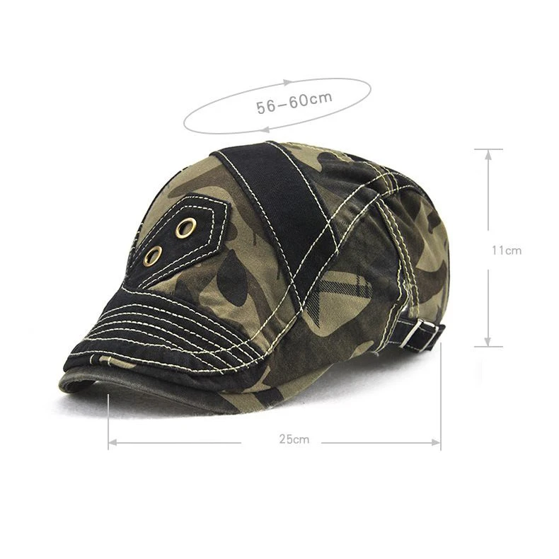 Берет Шляпа черные камуфляжные береты Gorras Лоскутная плоская кепка s ...