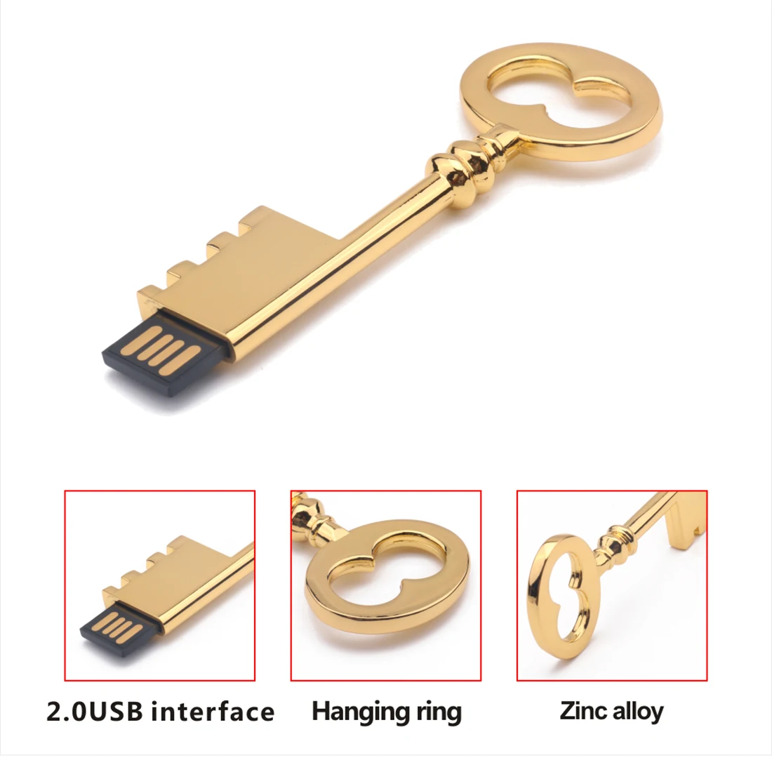 Мини крошечный металлический золотой ключ USB флешка флеш накопитель U диск|USB