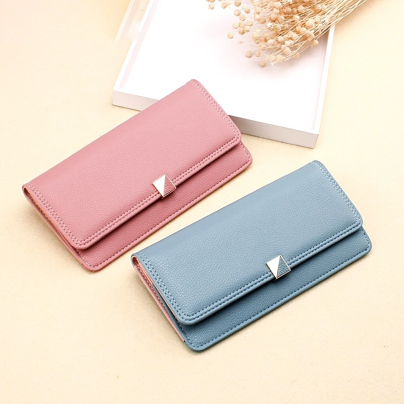 

Fashion Wallet Korean Version Origin Direct Supply Leather Clutch Bag Thin 20% Long Ladies Wallet