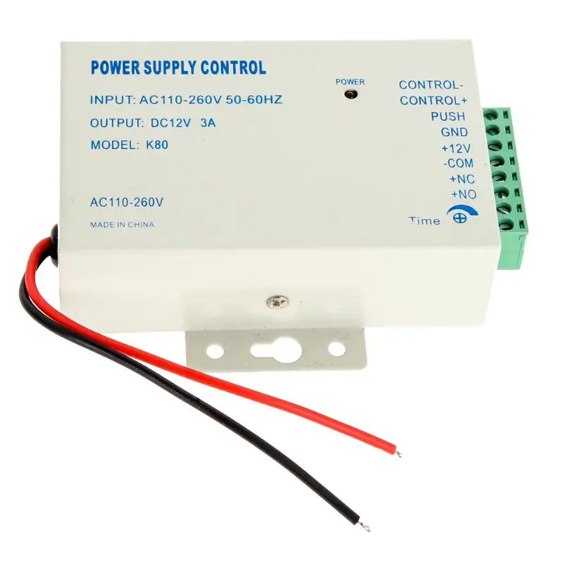 

High quality K80 Power supply control 12V DC 3A AC Door Access Control System Access Control Systems 110~240V Dropshipping New