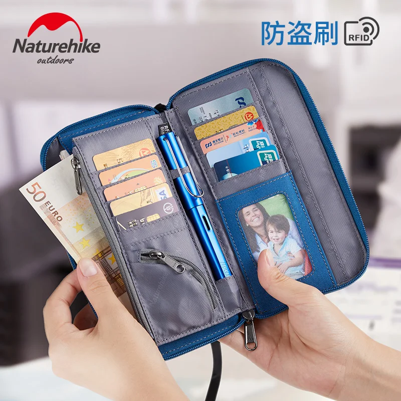 Naturehike RFID кошелек для паспорта и документов Органайзер на молнии чехол со съемным ремешком