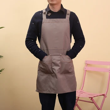 

2020 New Kitchen apron for woman canvas Unisex work cleaning cotton aprons simple bib Sleeveless chef Tablier cooking Delanta