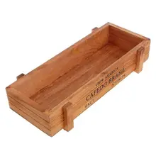 Nueva flor macetas 1pc maceta Vintage de madera bonsái de jardín maceta 22.5X8.5X5CM Maceteros Decorativos para hogar