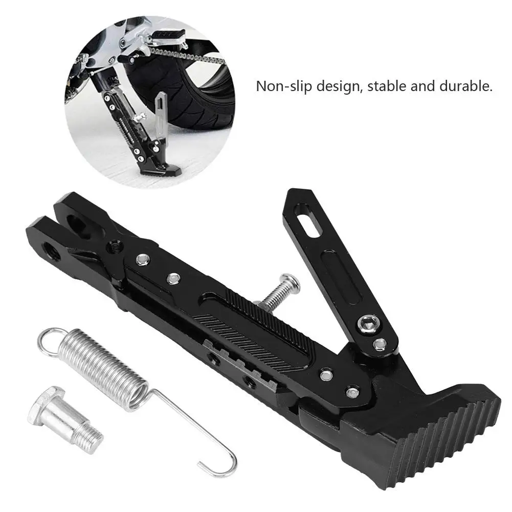 

Motorcycle Kickstand CNC Aluminium Alloy Adjustable Tripod Kickstand Foot Side Support Stand for Motorcycle Support NEW