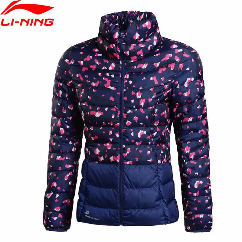 

Li-Ning Women Training Short Down Jacket 90% White Duck Down AT PROOF WIND Warm Coat LiNing Winter Jackets AYML026 WWY398